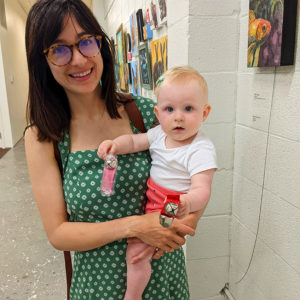 Mother and Baby at the Square Foot Art Show at the Art Department